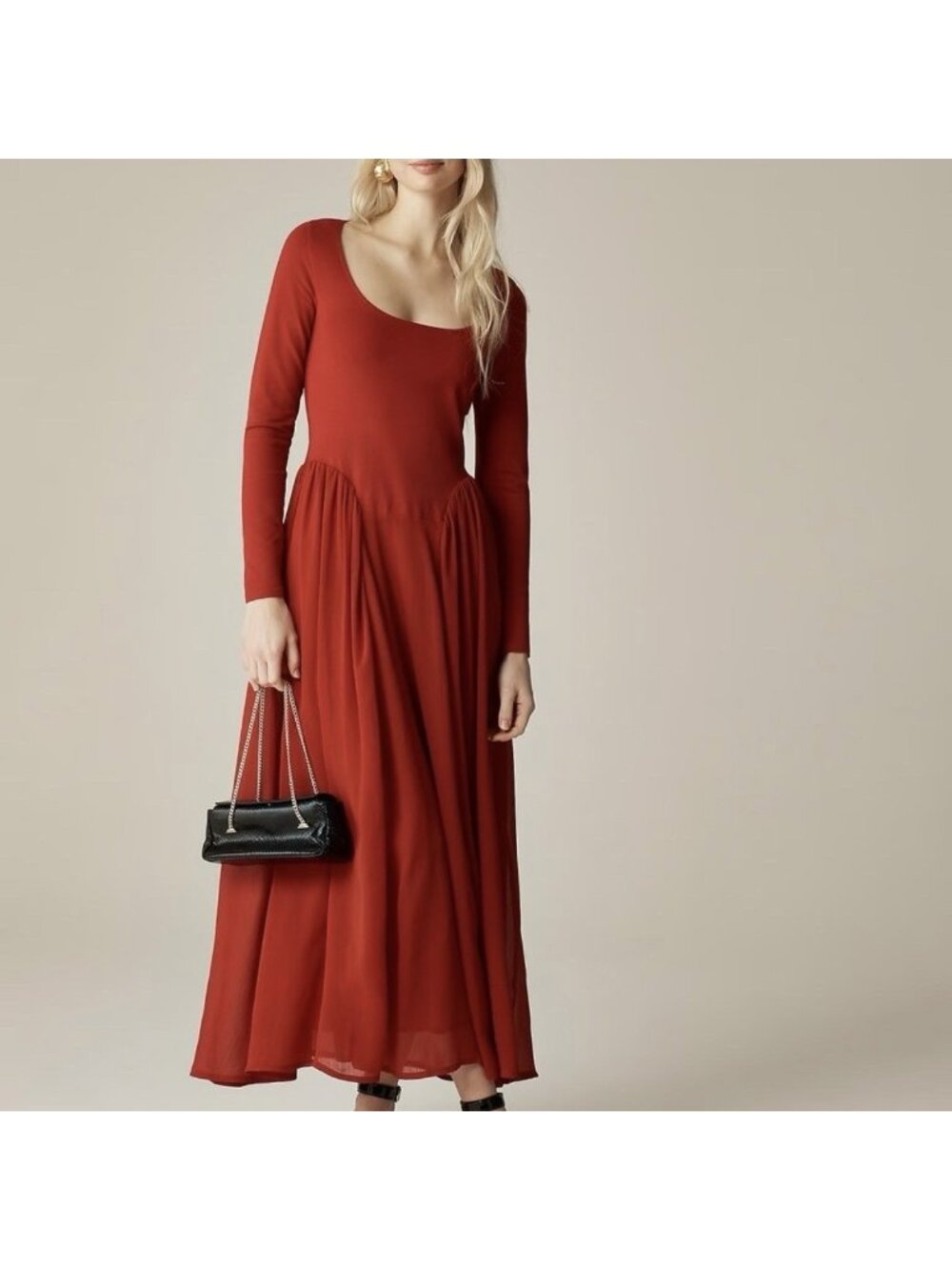 J. CREW Ballet Maxi Dress With Chiffon Skirt Red Sz XXS